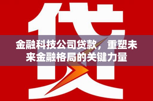 将军金融科技公司贷款，重塑未来金融格局的关键力量