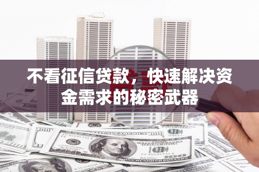 崆峒不看征信贷款，快速解决资金需求的秘密武器