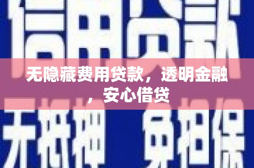 望城无隐藏费用贷款，透明金融，安心借贷