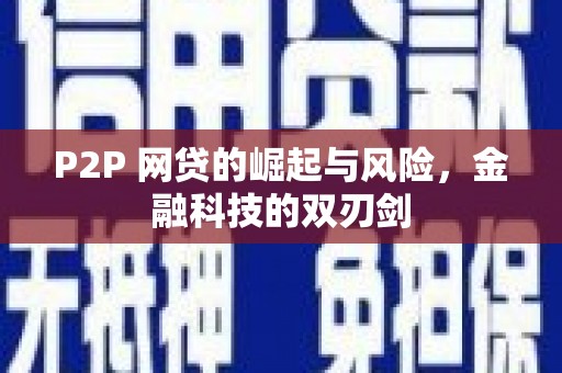 西固P2P 网贷的崛起与风险，金融科技的双刃剑