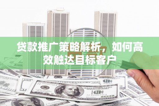 南丰贷款推广策略解析，如何高效触达目标客户