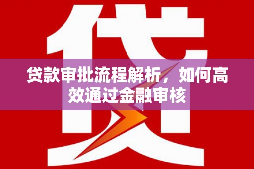 士林贷款审批流程解析，如何高效通过金融审核