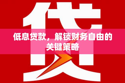 六横低息贷款，解锁财务自由的关键策略