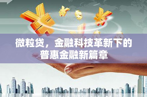铁力微粒贷，金融科技革新下的普惠金融新篇章