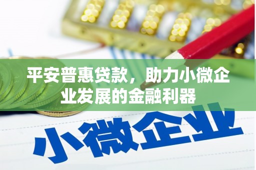 江汉平安普惠贷款，助力小微企业发展的金融利器